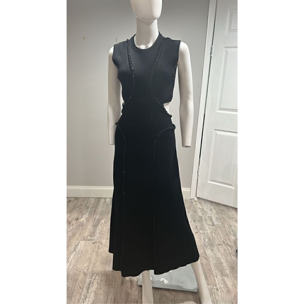 Aje Sculptra Arp Black Cut-Out Midi Dress Size Medium - Picture 5 of 11